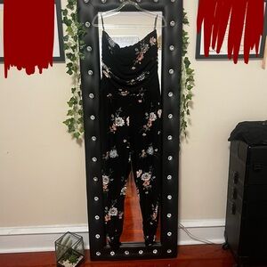 Floral Black Jumpsuit